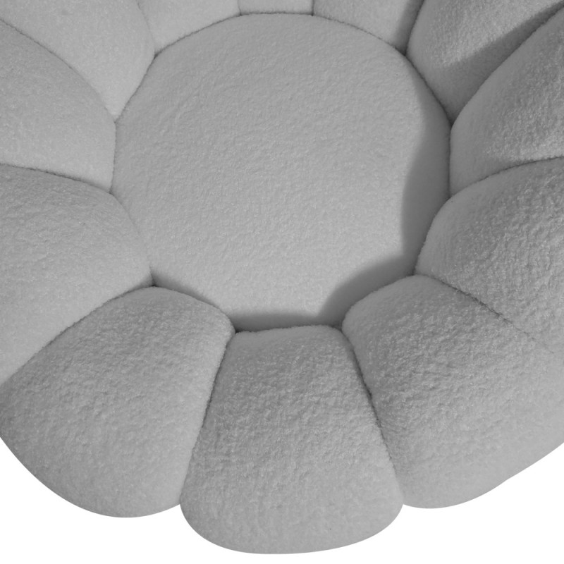 Artekko Cloud Λευκή Υφασμάτινη Μπουκλέ Περιστρεφόμενη Πολυθρόνα (98x97x69)cm