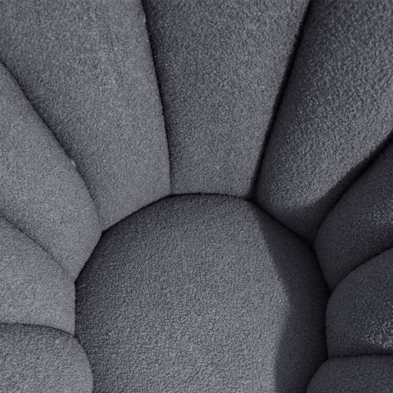Artekko Cloud Γκρι Υφασμάτινη Μπουκλέ Περιστρεφόμενη Πολυθρόνα (98x97x69)cm