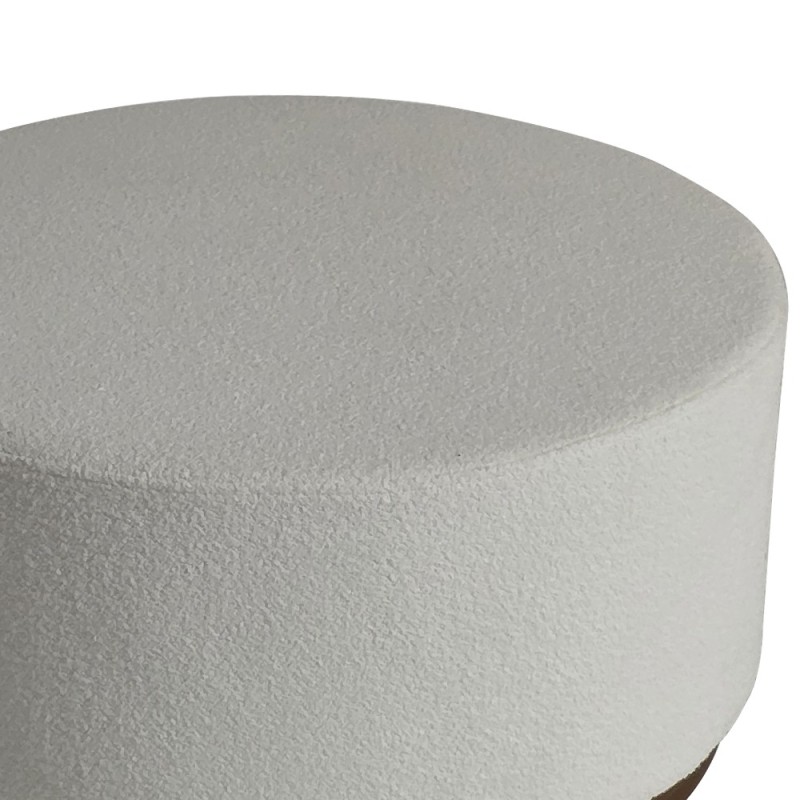 Artekko Cloud Λευκό Υφασμάτινο Μπουκλέ Σκαμπό (Φ80x41)cm