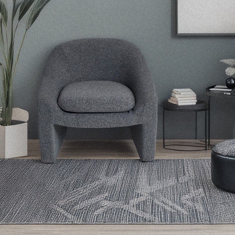 Artekko Cloud Γκρι Υφασμάτινη Μπουκλέ Πολυθρόνα (76x76x71)cm