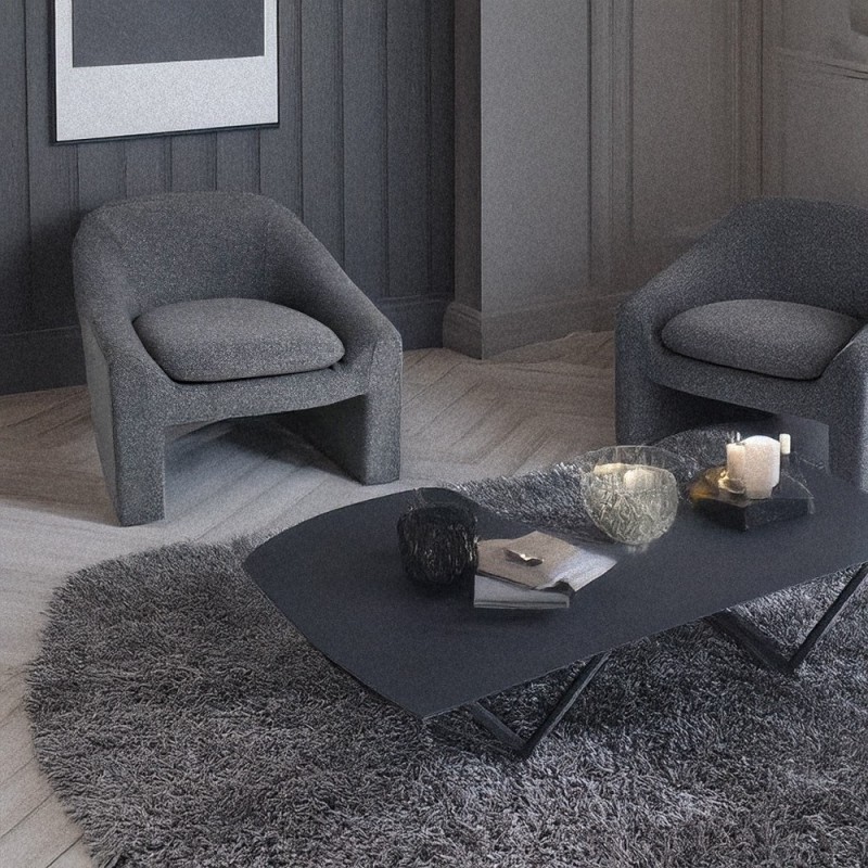 Artekko Cloud Γκρι Υφασμάτινη Μπουκλέ Πολυθρόνα (76x76x71)cm