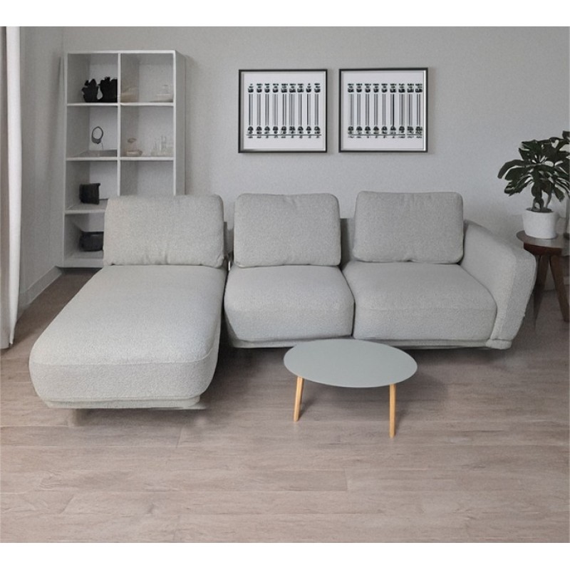 Artekko Cloud Μπεζ Υφασμάτινος Μπουκλέ Πολυμορφικός Γωνιακός Καναπές με 3 Ανεξάρτητα Κομμάτια (98x95x68)cm (80x93x68)cm (92x157x68)cm 3pcs