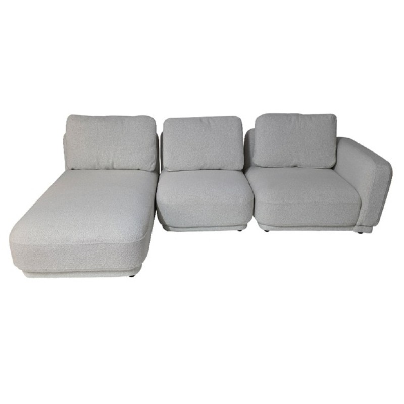 Artekko Cloud Μπεζ Υφασμάτινος Μπουκλέ Πολυμορφικός Γωνιακός Καναπές με 3 Ανεξάρτητα Κομμάτια (98x95x68)cm (80x93x68)cm (92x157x68)cm 3pcs