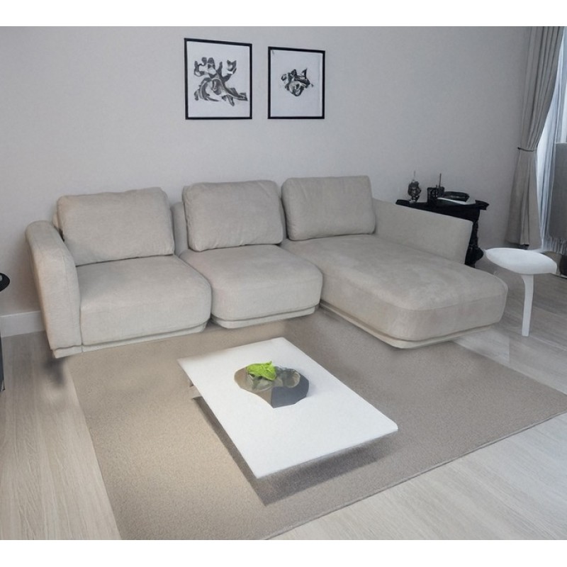 Artekko Cloud Μπεζ Υφασμάτινος Πολυμορφικός Γωνιακός Καναπές με 3 Ανεξάρτητα Κομμάτια (98x95x68)cm (80x93x68)cm (92x157x68)cm 3pcs