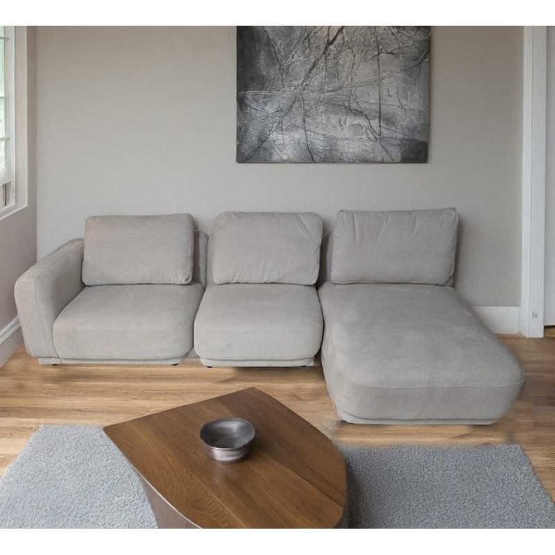 Artekko Cloud Μπεζ Υφασμάτινος Πολυμορφικός Γωνιακός Καναπές με 3 Ανεξάρτητα Κομμάτια (98x95x68)cm (80x93x68)cm (92x157x68)cm 3pcs