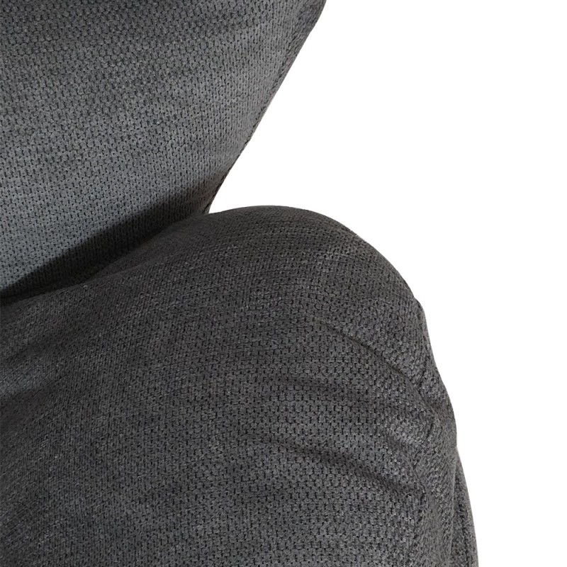 Artekko Cloud Γκρι Υφασμάτινη Περιστρεφόμενη Πολυθρόνα με Μαύρα Μεταλλικά Πόδια (97x101x80)cm