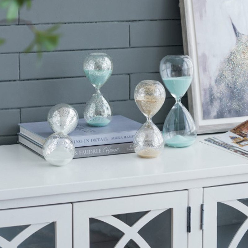 Artekko Hourglass Γυάλινη Διακοσμητική Κλεψύδρα με Λευκή Άμμο (8x8x20.5)cm