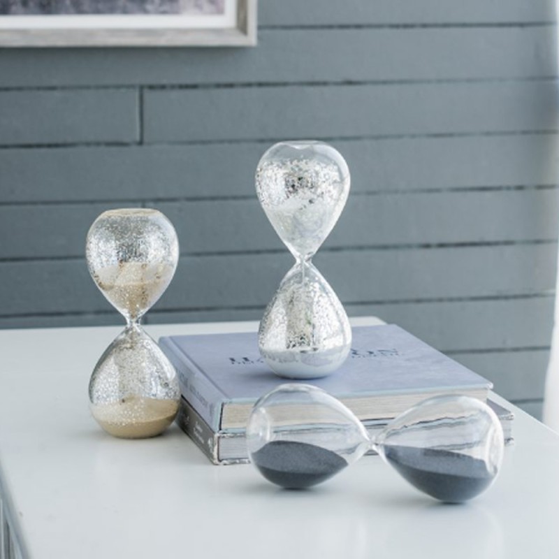 Artekko Hourglass Γυάλινη Διακοσμητική Κλεψύδρα με Λευκή Άμμο (8x8x20.5)cm