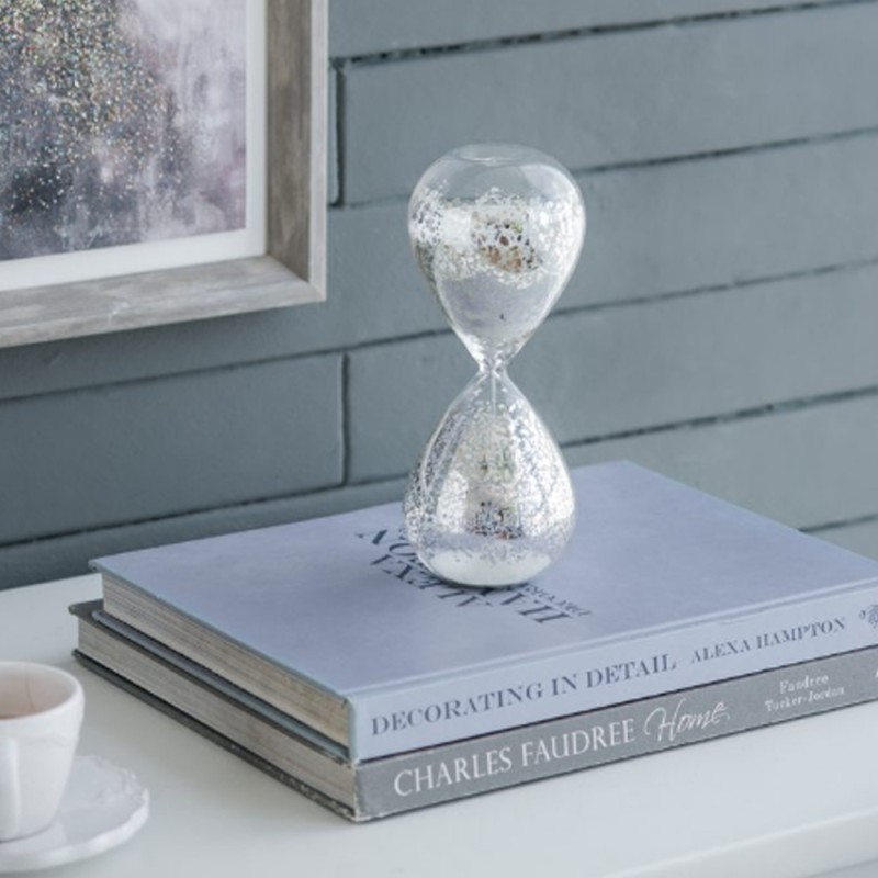 Artekko Hourglass Γυάλινη Διακοσμητική Κλεψύδρα με Λευκή Άμμο (8x8x20.5)cm