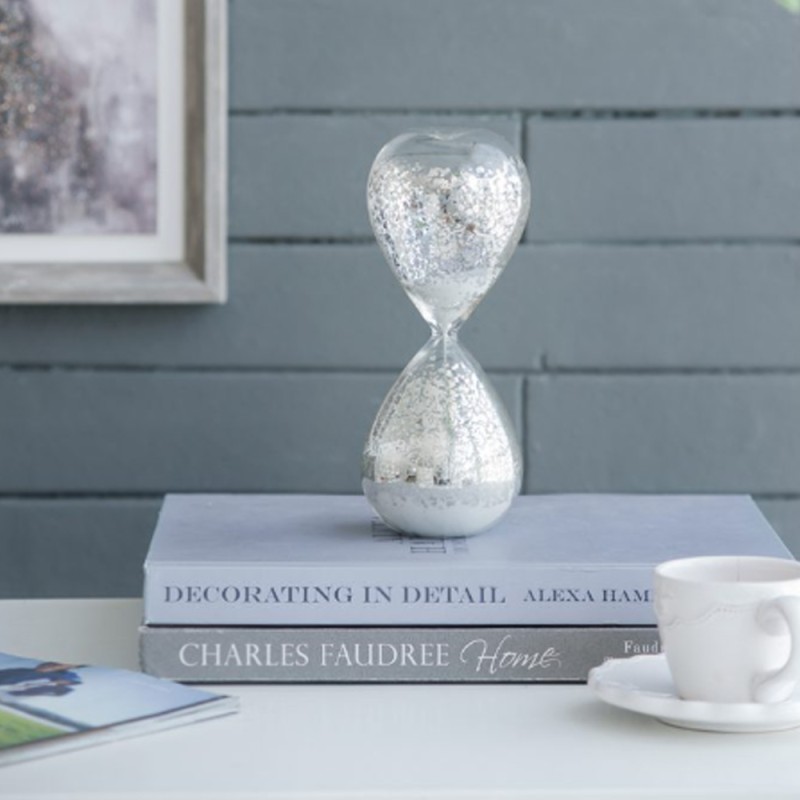 Artekko Hourglass Γυάλινη Διακοσμητική Κλεψύδρα με Λευκή Άμμο (8x8x20.5)cm