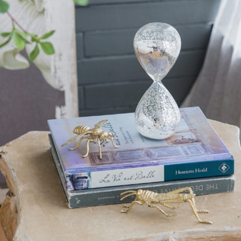 Artekko Hourglass Γυάλινη Διακοσμητική Κλεψύδρα με Λευκή Άμμο (8x8x20.5)cm