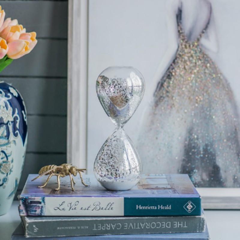 Artekko Hourglass Γυάλινη Διακοσμητική Κλεψύδρα με Λευκή Άμμο (8x8x20.5)cm