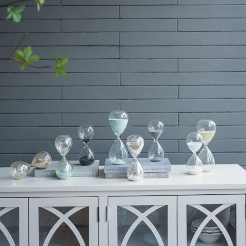 Artekko Hourglass Γυάλινη Διακοσμητική Κλεψύδρα με Λευκή Άμμο (8x8x20.5)cm