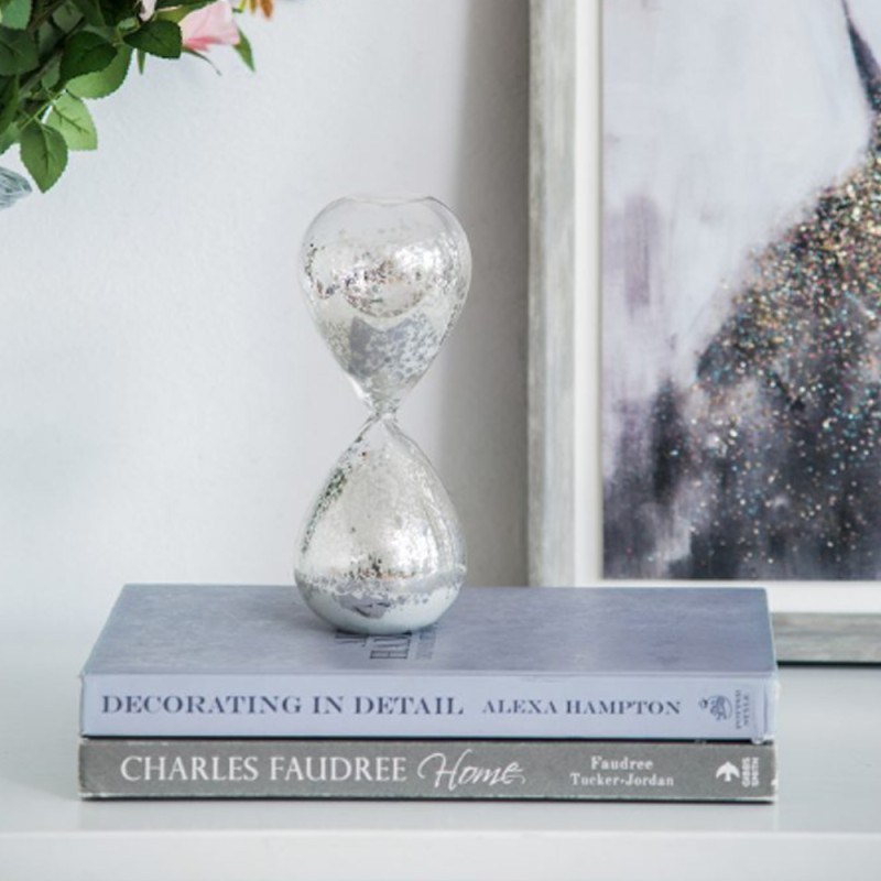 Artekko Hourglass Γυάλινη Διακοσμητική Κλεψύδρα με Λευκή Άμμο (8x8x20.5)cm