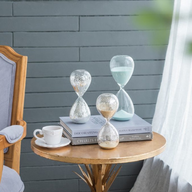 Artekko Hourglass Γυάλινη Διακοσμητική Κλεψύδρα με Λευκή Άμμο (8x8x20.5)cm