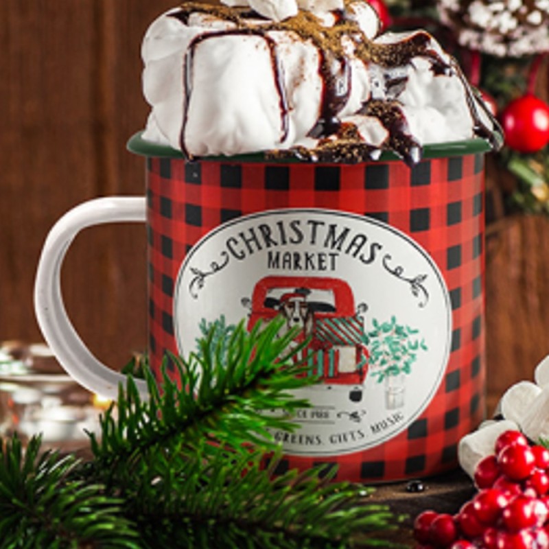 Artekko Dahlik Κουπα Μεταλλική Χριστουγεννιάτικη Κόκκινο Πρασινο (11x11x10)cm