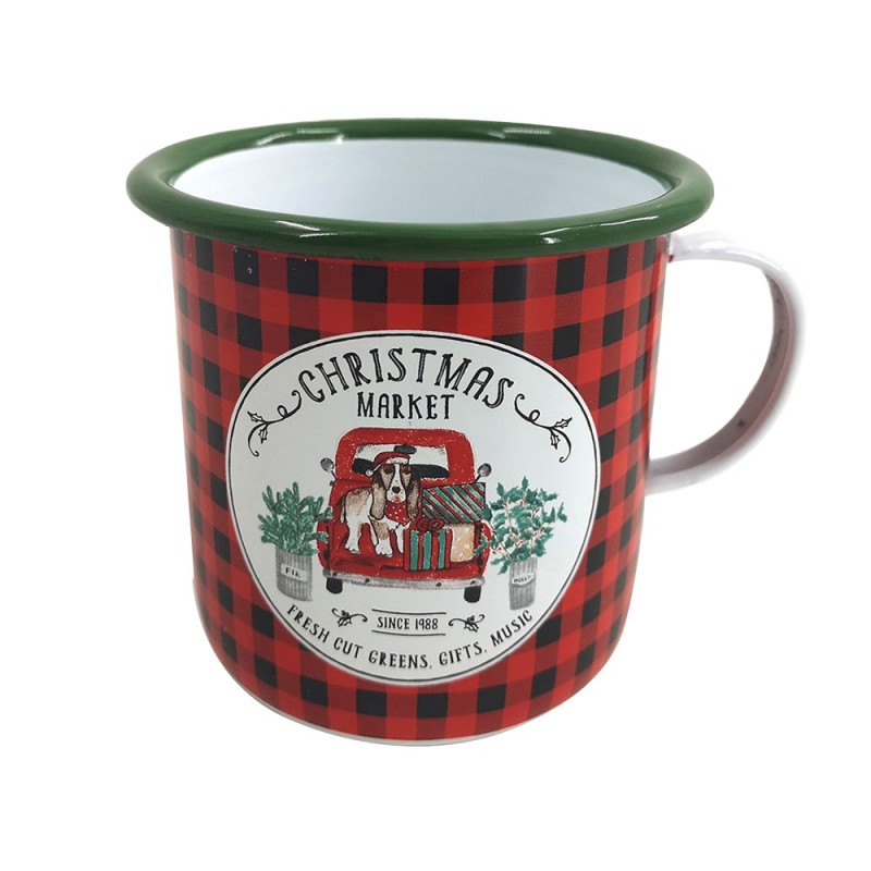 Artekko Dahlik Κουπα Μεταλλική Χριστουγεννιάτικη Κόκκινο Πρασινο (11x11x10)cm