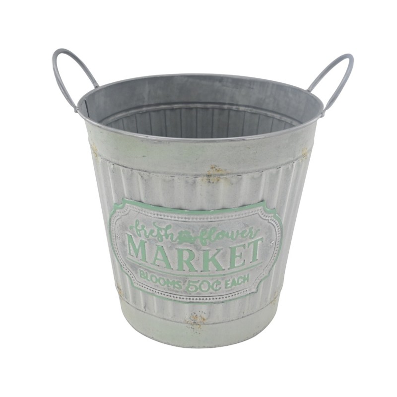 Artekko Bucket Γκρι Μεταλλικό Κουβαδάκι Κασπώ (35x30x36)cm