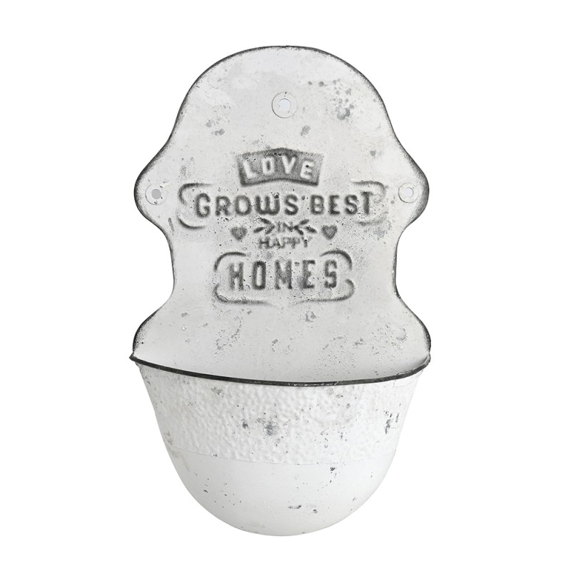 Artekko Wall Planter Μεταλλικό Κασπώ Τοίχου σε Λευκή Πατίνα (26x10x41)cm