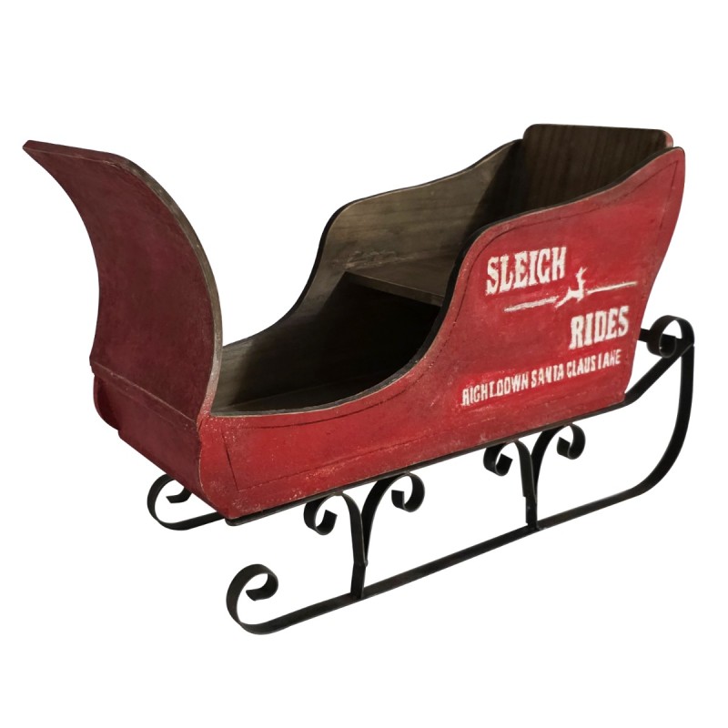 Artekko Xmas Κόκκινο Ξύλινο Έλκηθρο (52x21x35)cm