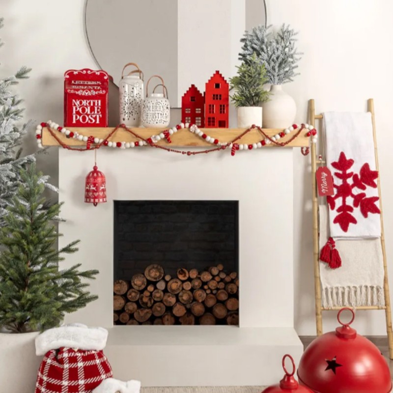 Artekko Xmas Mailbox Κόκκινο Μεταλλικό Γραμματοκιβώτιο (26x12x35)cm