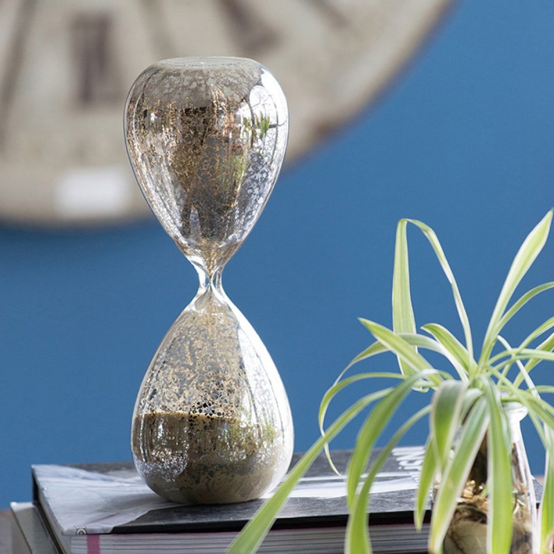 Artekko Hourglass Γυάλινη Διακοσμητική Κλεψύδρα με Μπεζ Άμμο (9x9x25.4)cm