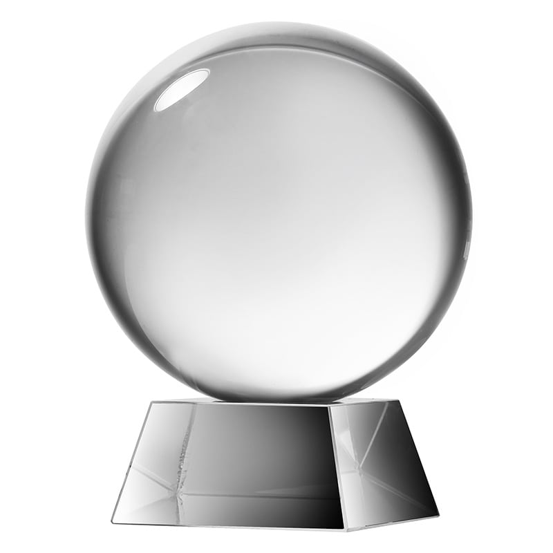 Artekko Leon Διακοσμητική Σφαίρα με Βάση Γυαλί Διάφανο (12x12x15.2)cm