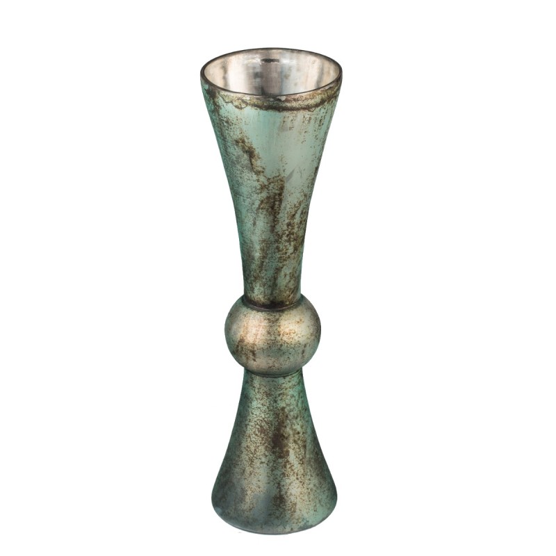 Artekko Emerald Πράσινο Γυάλινο Διακοσμητικό Βάζο (14x14x50.8)cm