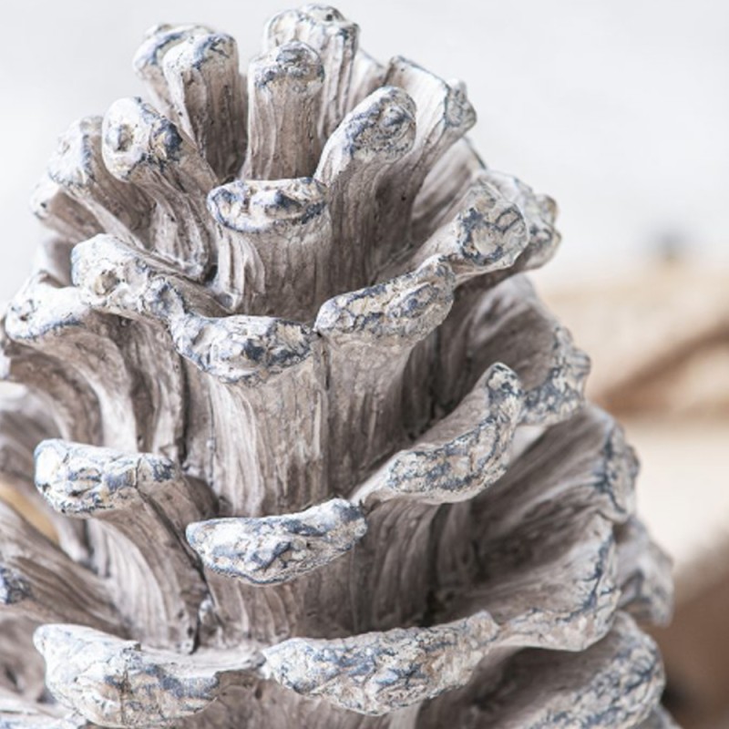 Artekko Pine Cone Διακοσμητικό Γλυπτό Κουκουνάρα Ρητίνης Γκρι (18x18x36)cm