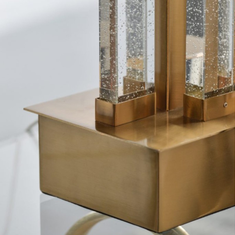 Artekko Zucca Φωτιστικό Επιτραπέζιο Μέταλλο Γυαλί Χρυσό (22x17x80)cm