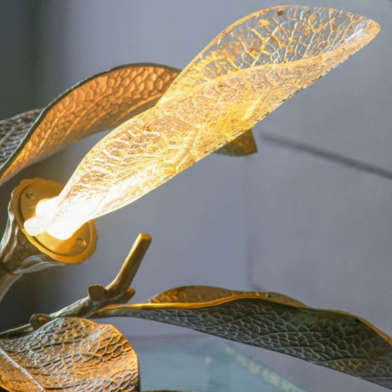 Artekko Leaves Φωτιστικό Επιτραπέζιο Μέταλλο Χρυσό (47x43.2x26.7)cm