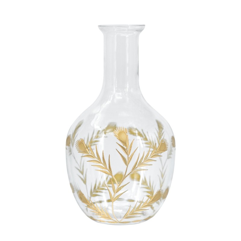 Artekko Aphelios Διακοσμητικό Βάζο Γυαλί Διάφανο Χρυσό
