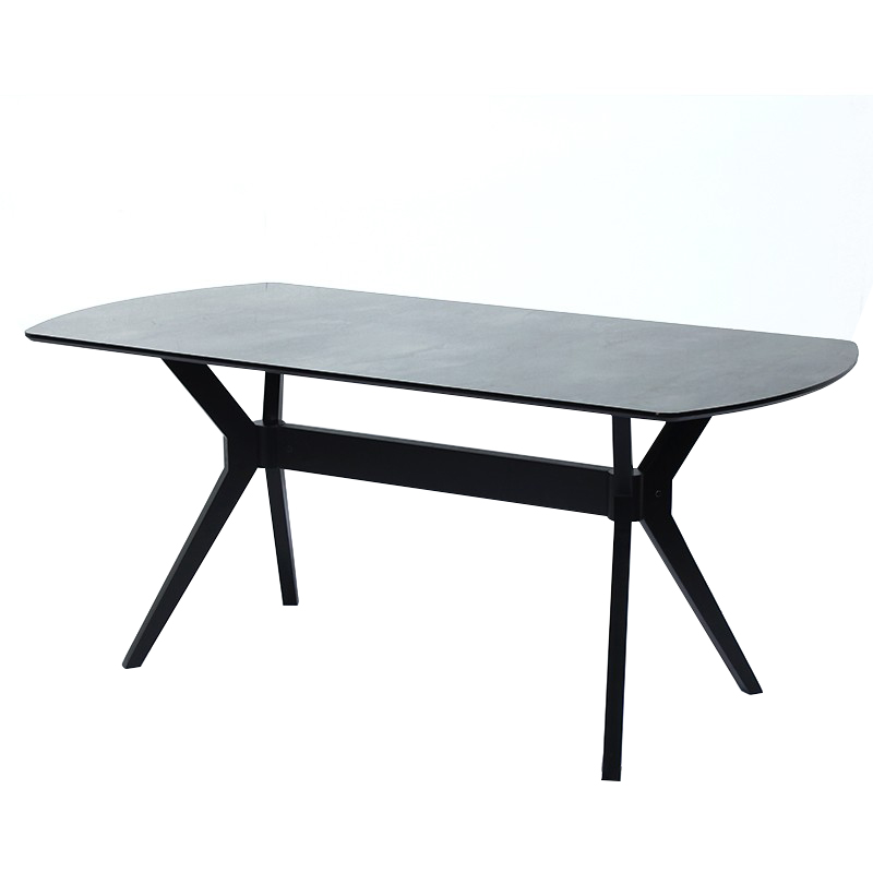 Artekko Ares Τραπέζι από Plexiglass και MDF με Εφέ Μαρμάρου και Μαύρη Μεταλλική Βάση (183x93x75)cm