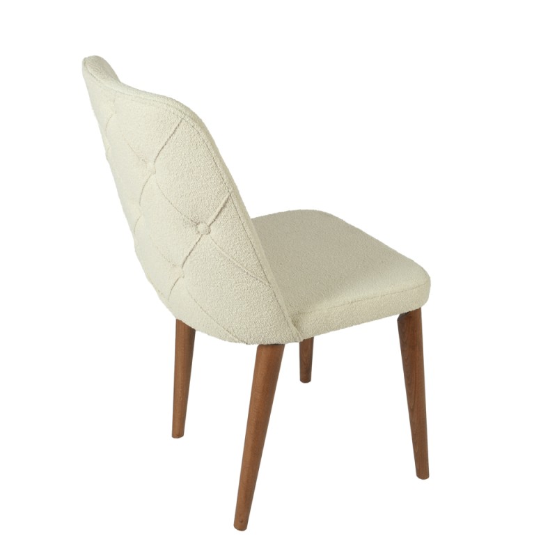 Artekko Lotus Εκρού Καρέκλα με Μπουκλέ Ύφασμα (49x60x90)cm