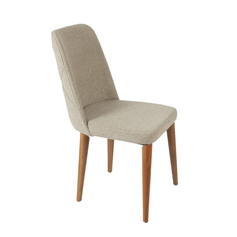 Artekko Lotus Μπεζ Καρέκλα με Μπουκλέ Ύφασμα (49x60x90)cm