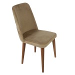 Artekko Lotus Καφέ Βελούδινη Καρέκλα (49x60x90)cm