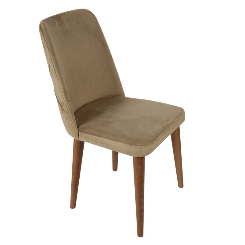 Artekko Lotus Καφέ Βελούδινη Καρέκλα (49x60x90)cm