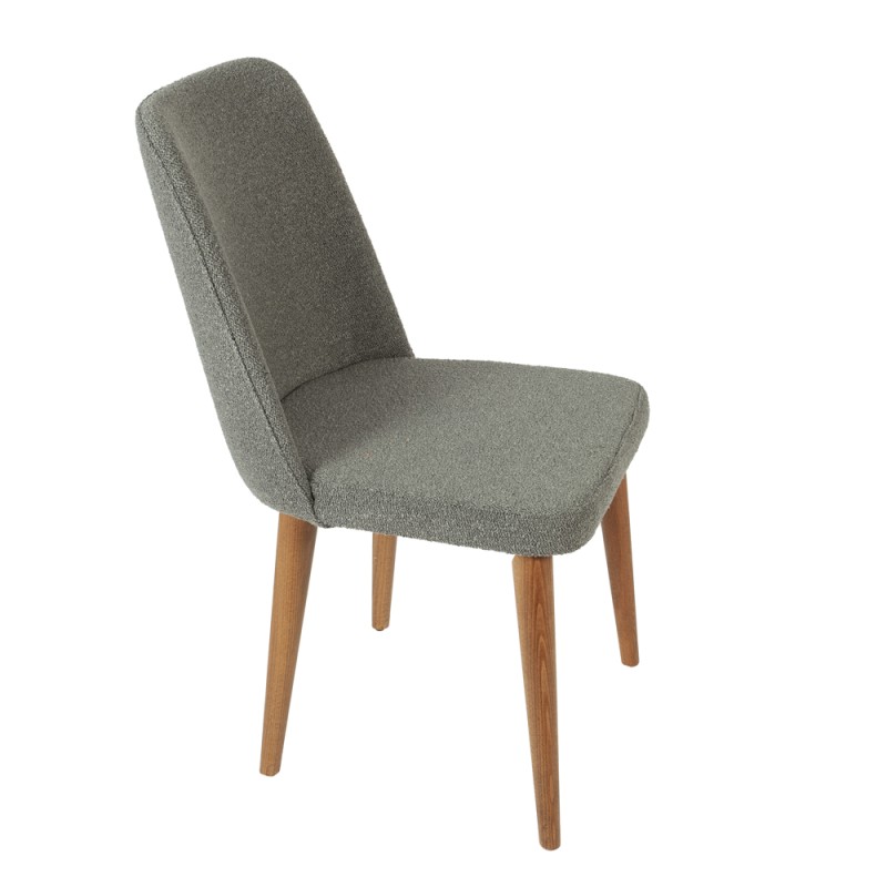 Artekko Milano Γκρι Καρέκλα με Μπουκλέ Ύφασμα (59x59x91)cm