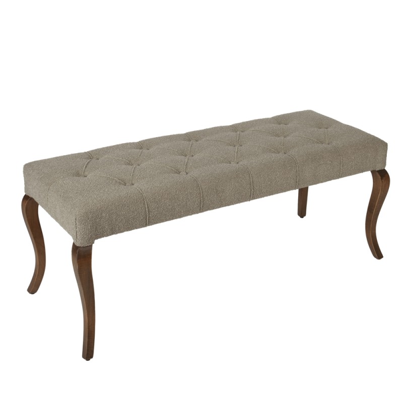 Artekko Bench Καφέ Ταμπουρέ με Μπουκλέ Ύφασμα 120cm