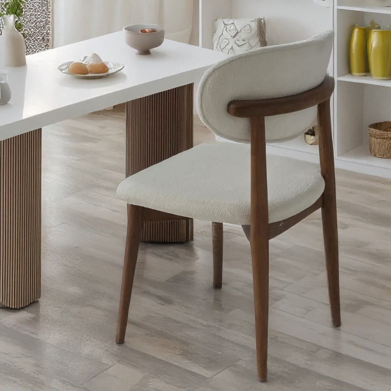 Artekko CHAIR BOMONTİ WALNUT LİGHT  LEGS FABRİC TIFFANY 01