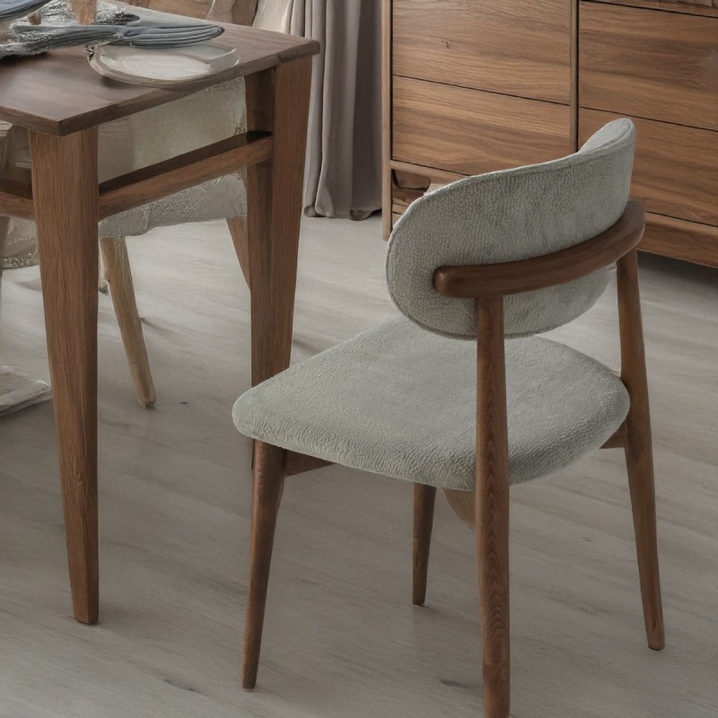 Artekko CHAIR BOMONTİ WALNUT LİGHT  LEGS FABRİC TIFFANY 03