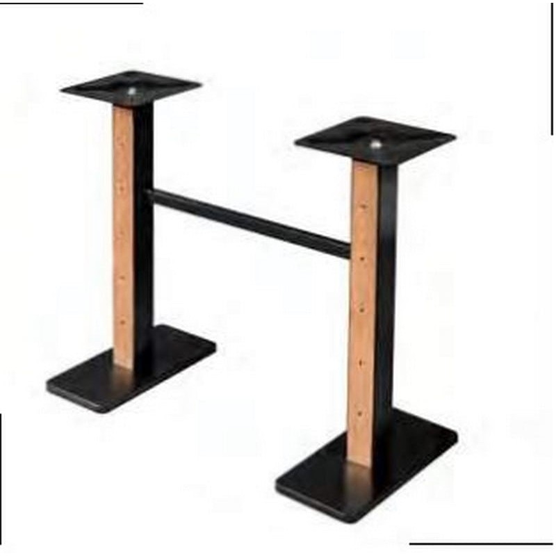 Artekko Viatsoc Βάση Τραπεζιού Διπλή Ξύλο-Μέταλλο Τετράγωνη Φυσική Απόχρωση (196x76x5)cm