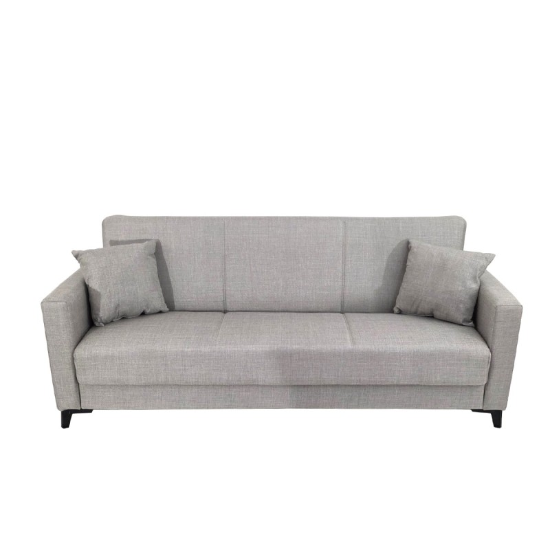 Artekko Pixie Γκρι Τριθέσιος Καναπές Κρεβάτι με Αποθηκευτικό Χώρο (205x80x85)cm Κρεβάτι (180x100x45)cm