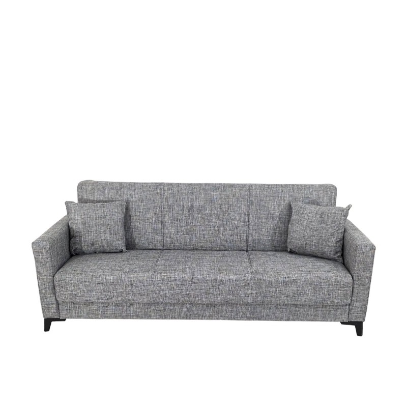 Artekko Pixie Γκρι Τριθέσιος Καναπές Κρεβάτι με Αποθηκευτικό Χώρο (205x80x85)cm Κρεβάτι (180x100x45)cm