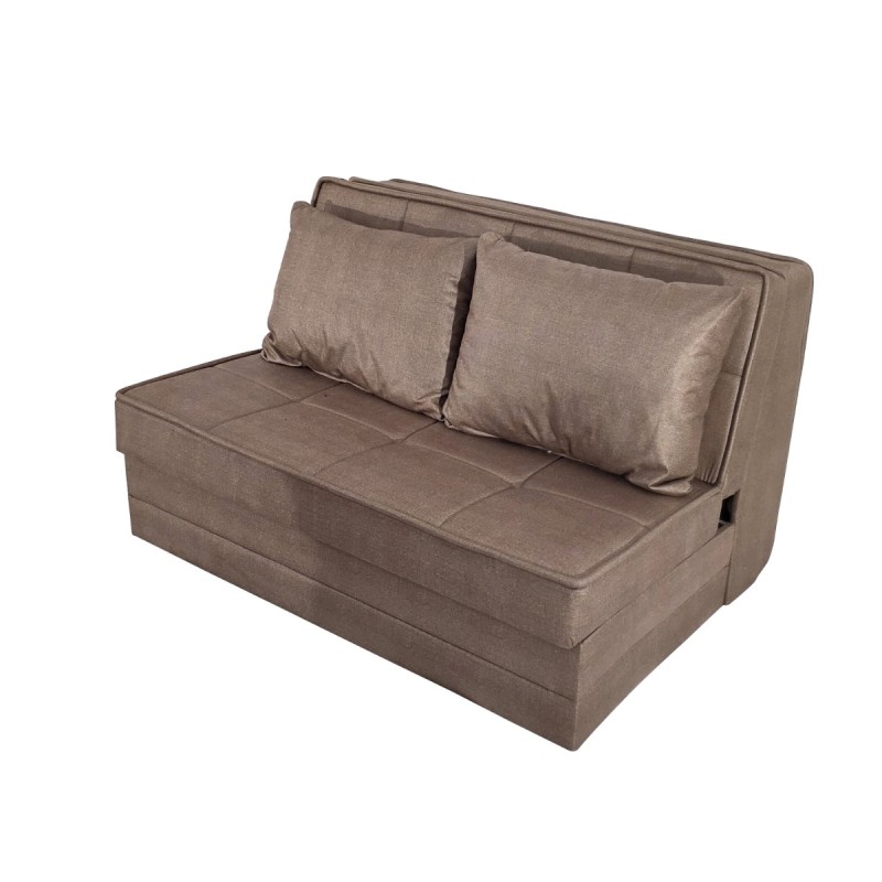 Artekko Thales Καφέ Διθέσιος Καναπές με Αποθηκευτικό Χώρο (110x140x90)cm Κρεβάτι (200x140x45)cm