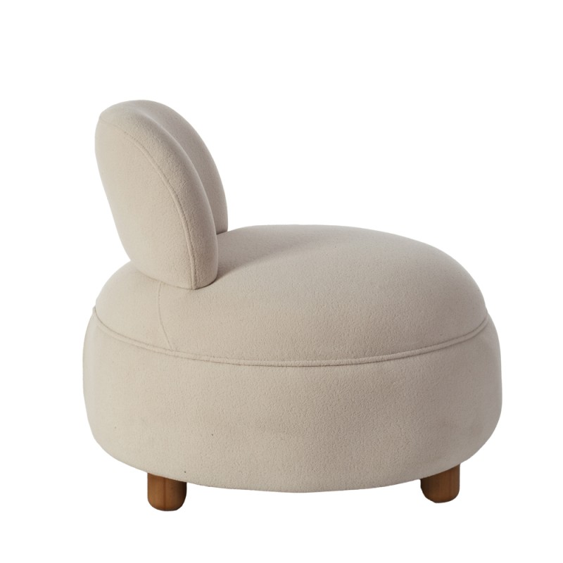 Artekko Wous Μπεζ Μπουκλέ Πολυθρόνα (75x80x70)cm