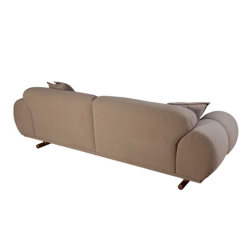 Artekko Sara Τριθέσιος Καναπές με Καφέ Μπουκλέ Ύφασμα (250x95x80)cm