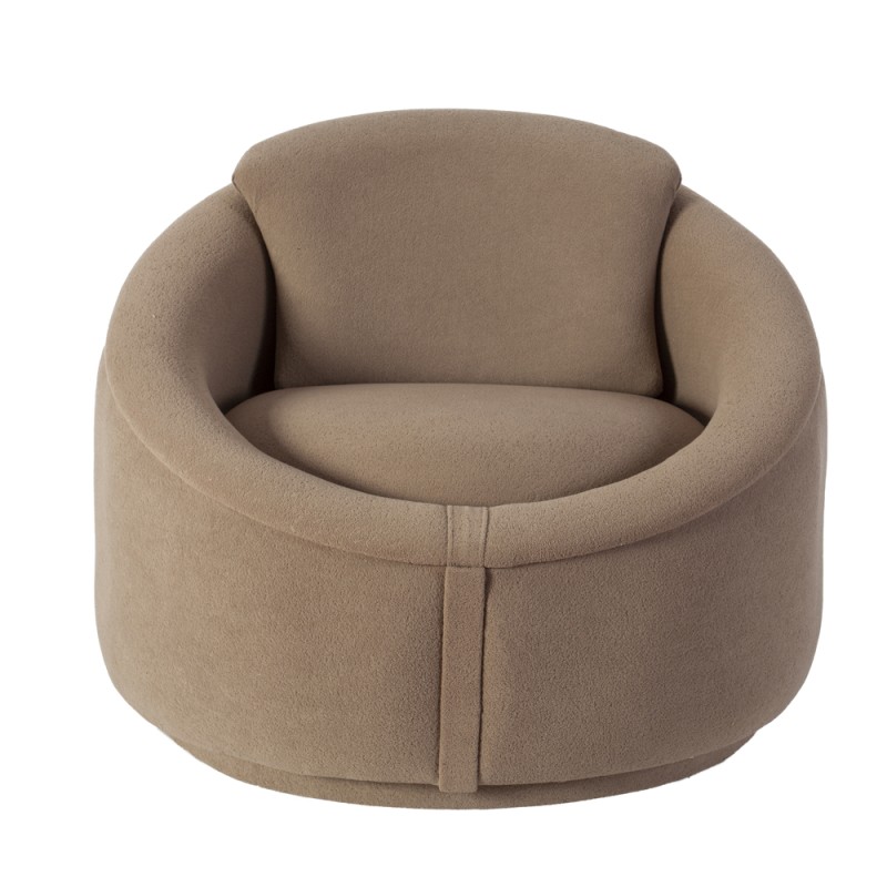 Artekko Sara Καφέ Μπουκλέ Πολυθρόνα (90x90x70)cm