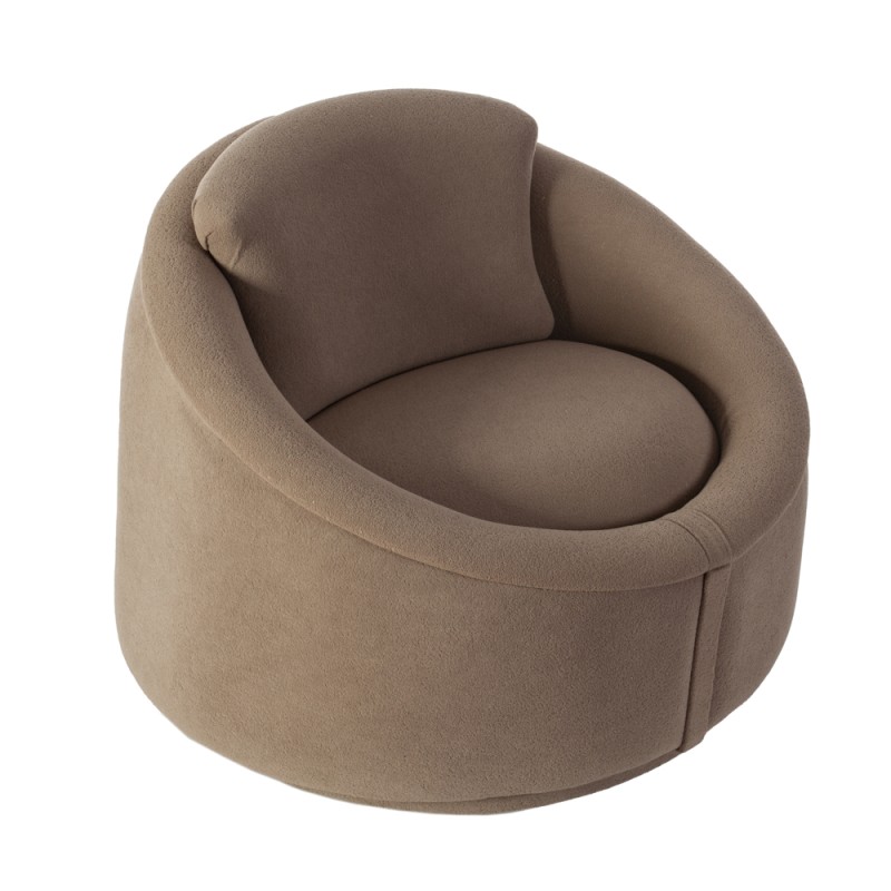 Artekko Sara Καφέ Μπουκλέ Πολυθρόνα (90x90x70)cm