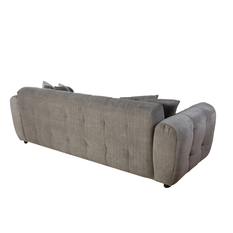 Artekko Sara Τριθέσιος Καναπές με Γκρι Μπουκλέ Ύφασμα (240x100x80)cm(240x100x80)cm